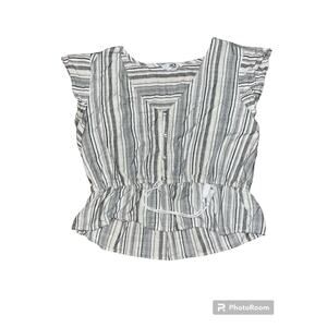 Jack by BB Dakota Tie Front Button Down Striped Blouse Size L